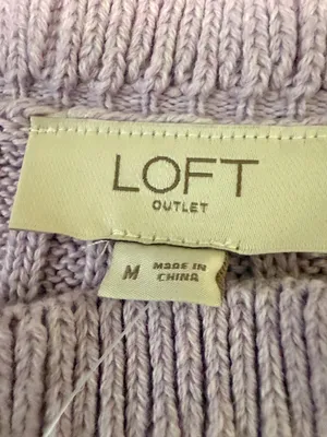 NWT LOFT Outlet Lavender Ribbed Knit Mock Neck Sweater Top Medium Stretch Office thumbnail 4