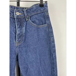 John Galt Medium Blue Wash Button Fly Straight Leg Raw Hem Jeans Size S‎ thumbnail 2