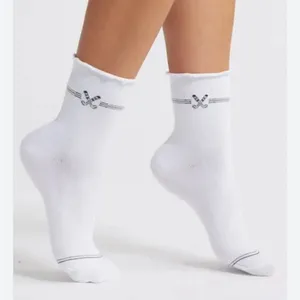 STEMS bundle crew Golf Lettuce Edge Ankle Socks - White Winter plush cable grey thumbnail 2