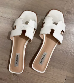 Steve Madden White Cutout Slide Sandals thumbnail 1