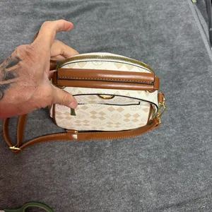 Elegant Tan and Cream Backpack Brown thumbnail 3