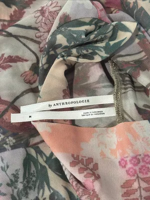 By Anthropologie Printed Mesh Turtleneck EUC thumbnail 5