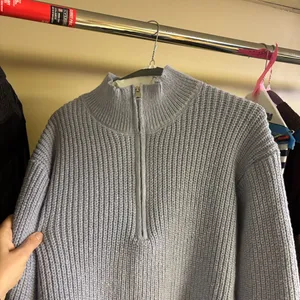 Women half zip chunky knit sweater #17 thumbnail 6