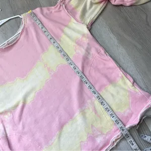 Free People Sweatshirt tie dye feels right womens Pink Yellow (small) hippie thumbnail 6