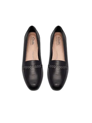 NWT Clarks Juliet Mia Leather Loafer Flat 26186950 Black 5.5M thumbnail 7