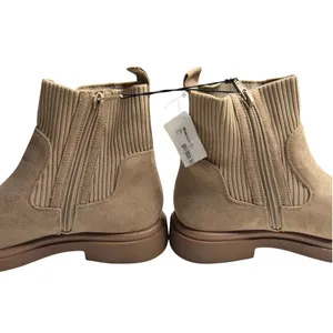 No Boundaries Brown Taupe Knit Chelsea Ankle Boots Chunky Lug Sole Size 8 NWT thumbnail 8