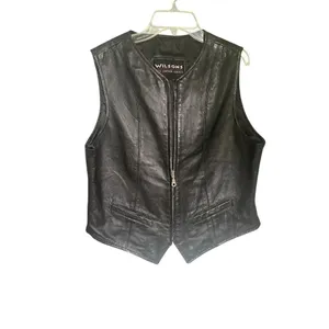 Wilsons The Leather Experts Sleeveless Vest Full Zip L Black Moto thumbnail 3
