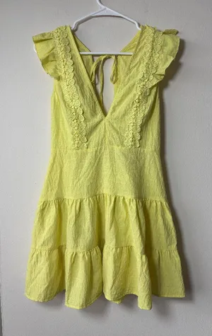 Double Crazy Yellow Mini Dress thumbnail 1