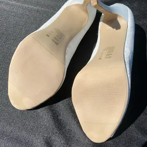 🤍 NWOT David’s Bridal Size 8.5 Layla White Peep Toe Pumps Heels 🤍 thumbnail 13