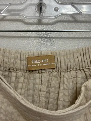 Free People Free-Est Pucker Oatmeal Check Cotton Tie Front Shorts - Size S thumbnail 6