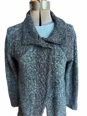 Prana Angelica Duster Cardigan, Wool Mohair Blend, Long Line, Heather Charcoal thumbnail 4