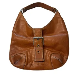 Y2K Michael Kors Buckle Hobo Shoulder Bag Cognac‎ Brown Slouchy Western Country thumbnail 1