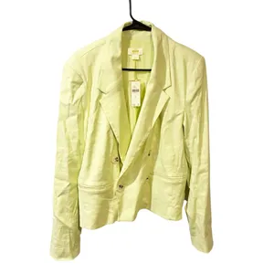 Anthropologie Maeve‎ Light Green Linen Slim Blazer Size XL NEW thumbnail 2
