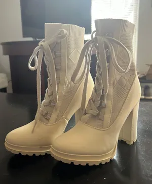 JustFab Shandee Knit Combat Boots thumbnail 3