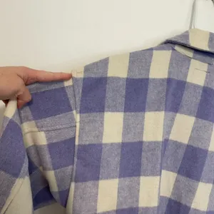 WILD FABLE Lilac Lavender Purple Cream Ivory Plaid Oversized Fit Shacket Jacket thumbnail 15
