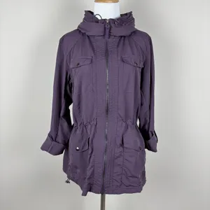Eddie Bauer Travex Utility Windbreaker‎ Jacket Womens Medium Purple Full Zip M thumbnail 2