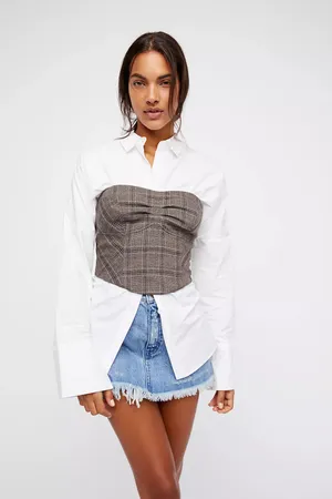 Free People Out West Corset Plaid Crop Top thumbnail 10