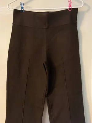 J Crew dark chocolate brown knit wide leg crop pants size medium preppy classic thumbnail 3
