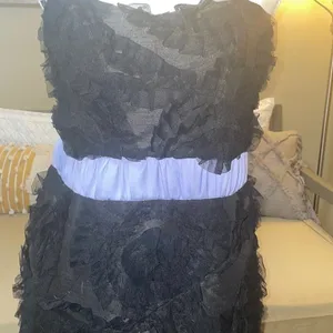 Miss Me Couture Cocktail Little Black Dress Purple Trim thumbnail 5