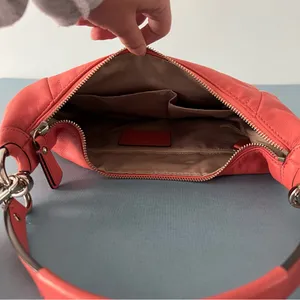 Coach Kirstin Coral Salmon Pink Leather Hobo Shoulder Bag‎ thumbnail 8