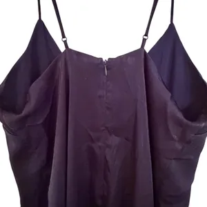 Lush Silky Slip Dress‎ Women's Medium Navy Black Lace Dainty Feminine Coquette thumbnail 6