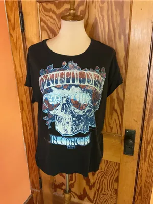 Junk Food Grateful Dead In Concert 1974 Skull Graphic Tee Slouchy Distressed thumbnail 9