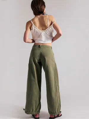 🆕 Free People | We The Free | Lotus Balloon Jeans | Army | Size: 24 thumbnail 2