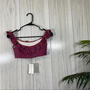 NEW Solid & Striped The Paloma Bikini Top Seersucker size S Small NWT thumbnail 3