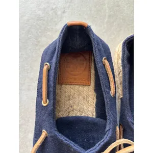 Tory Burch Blanton Espadrille Womens 9 Blue Tan Jute Resort Travel Vacation Boat thumbnail 6