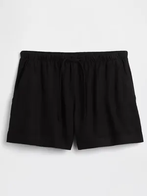 Gap 4” High Rise Pull-On Linen Blend Shorts Black M NWT thumbnail 3