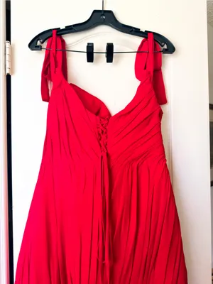Matters Store Naia Ruched Corset Maxi Dress Red Large NWT thumbnail 10