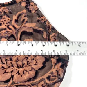 Dress‎ Forum LA Floral Burnout Velvet Midi Dress Brown Lace Up Back Medium EUC thumbnail 7