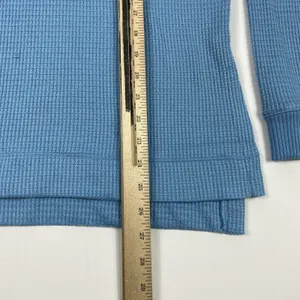 American Eagle‎ Shirt Womens XS Blue Waffle Knit Thermal Crewneck Long Sleeve thumbnail 7