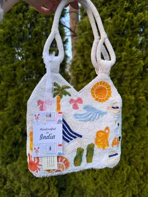 Beachy Beaded Bag White thumbnail 7