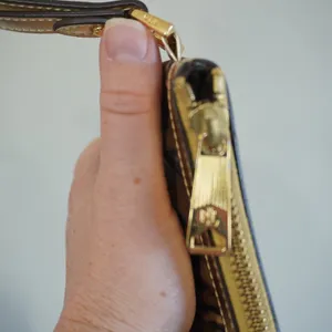 Lauren Ralph Lauren Leopard Print Mini Wristlet Pouch Gold Trim Animal Print Bag thumbnail 6