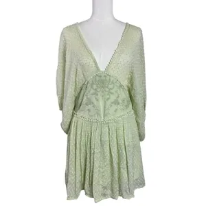 Free People Bohemian Ethereal Cottage Sweet Dreams Mini Dress Frozen Dew Large thumbnail 8