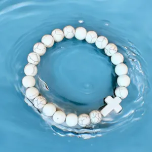 Lovely Faith Vintage-Inspired Beaded Bracelet with Cross‎ Pendant thumbnail 7
