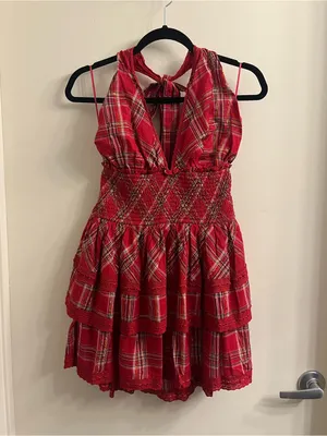 LoveShackFancy Deanna Halter Dress Large thumbnail 3