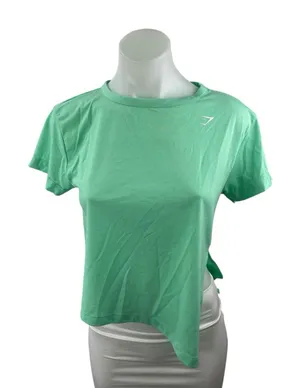 Gymshark Green Short Sleeve Yoga Gym Workout Athletic Activewear T-Shirt Top XS thumbnail 1