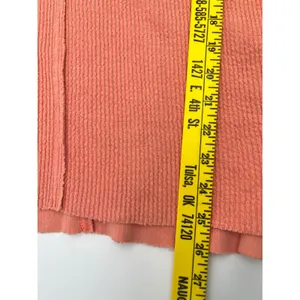 AERIE Wonder Textured V-Neck Sweatshirt Women Small Peach Waffle‎ Knit Oversized thumbnail 9