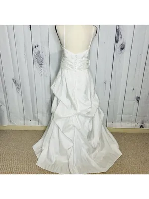 Wtoo Wedding Cotillion Dress Sz 14 Worn Once Pleated Floral Applique Sweetheart thumbnail 8