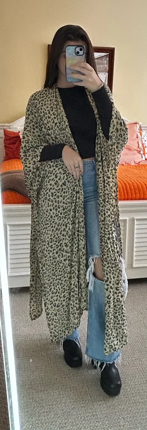 Style Park 1 Cheetah print kimono duster thumbnail 1