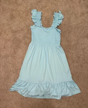 Light Blue Ruffle Strap Sundress thumbnail 1