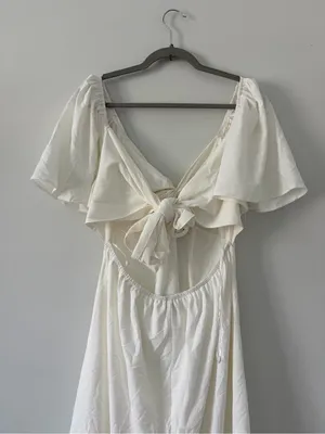 Baltic Born Indie Back Tie Dress Off White Maxi Dress NWT Large thumbnail 5