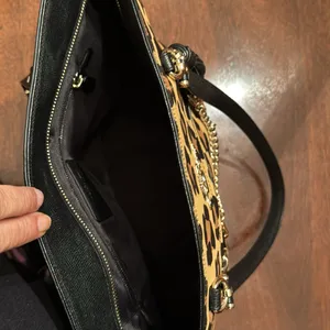 PRICE DROP Coach Town Car Ocelot Leopard Print Tote Leather Tan, Brown & Black thumbnail 14