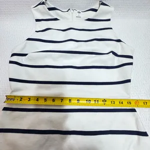 Old Navy Navy and White Striped Mini Dress thumbnail 6