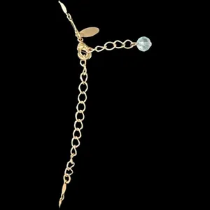 Light Blue Green Teardrop Crystal Necklace Earring Gold Tone Set 2028 Brand thumbnail 6