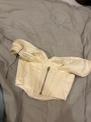 Cream off the shoulder corset top thumbnail 2