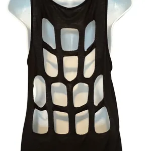 Y2K Cross Cutout Graphic Tank Top M Cage Back Edgy Rocker Indie Sleaze Mall Goth thumbnail 6