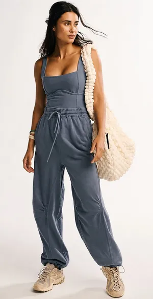 Free People Movement Inbound Onesie Stone Washed Size Medium thumbnail 1